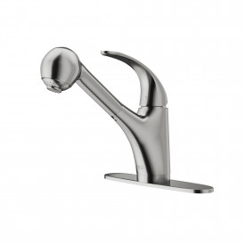 VIGO Alexander Pull-Out Spray Kitchen Faucet With Deck Plate In Stainless Steel