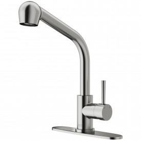 VIGO Avondale Pull-Out Spray Kitchen Faucet With Deck Plate In Stainless Steel