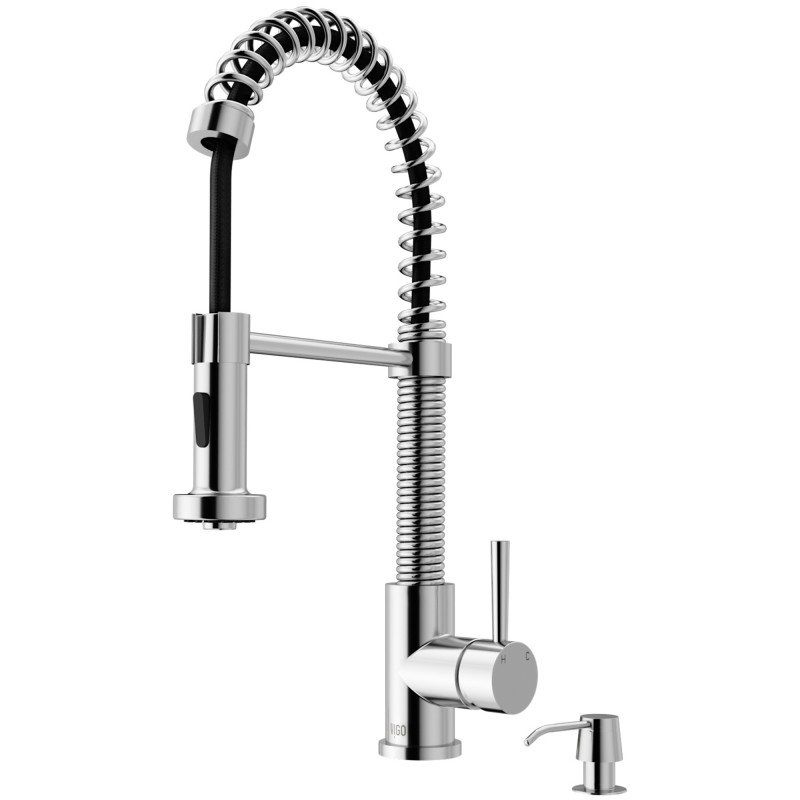 Vigo Edison Stainless Steel Kitchen Faucet With Soap Black for sale online 