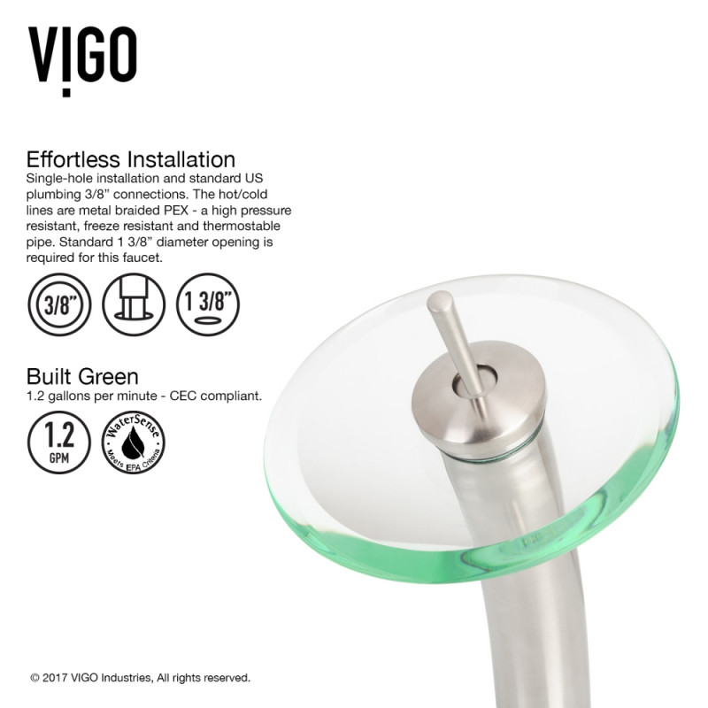 VIGO Waterfall Bathroom Vessel Faucet